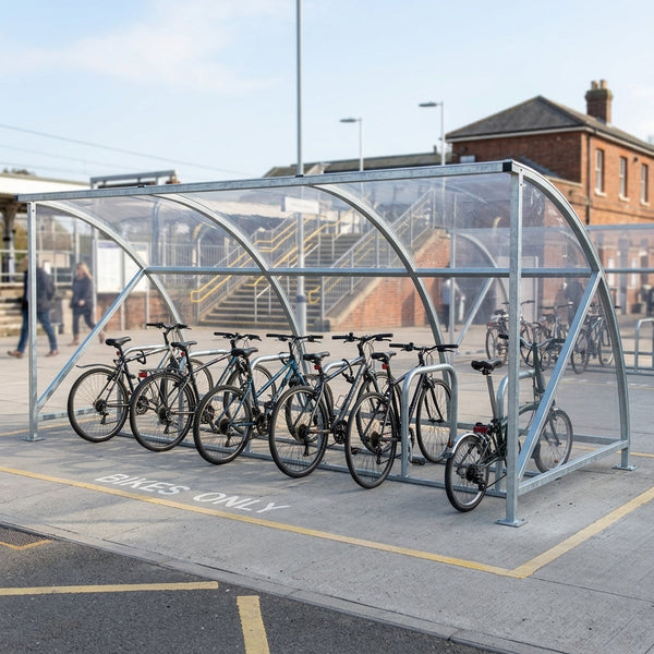 14-Bike Cycle Shelter | Slimline Galvanised Steel 4600 × 2100 mm