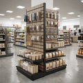 2.1m Wood Effect End Bay Display | 370mm Base Shelf