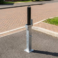 Square retractable telescopic bollard 500mm galvanised steel