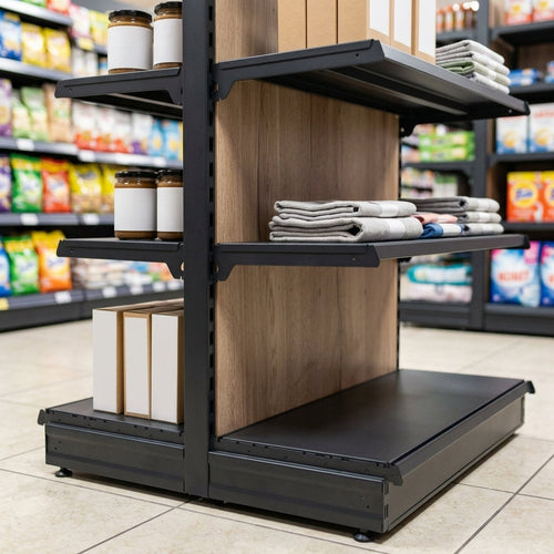 1.6m High Wood Effect End Bay Shelving – 300mm Base, 500–1000mm Wide (view 2)