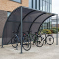 2m wide cycle shelter with integral stands, galvanised steel