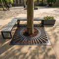 900–1200mm Square Tree Grille Sunburst Steel Black