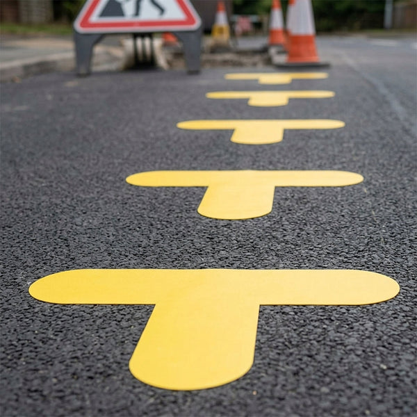 300mm × 200mm 'T' floor marker PVC self-adhesive pack of 10