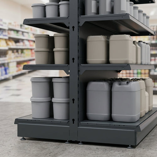 1.8m Double-Sided Gondola Bay | 370mm Base Shelf | Adjustable Uppers (view 2)