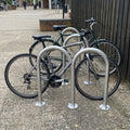 340mm Sheffield cycle stand, stainless steel, root or surface fixed
