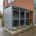 2m wide galvanised steel storage shelter with lockable gates