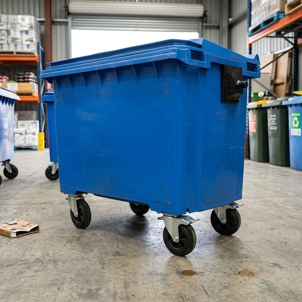 1100L flat top wheelie bin with 4 wheels