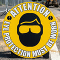 430mm floor sign – eye protection required