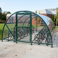 20-space cycle shelter compound with lockable gate and weather protection