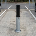 90 x 90mm square telescopic bollard, galvanised steel