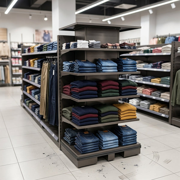 4-Tier Clothing End Counter Display Unit