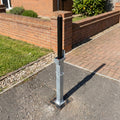 Square retractable telescopic bollard 745mm galvanised steel