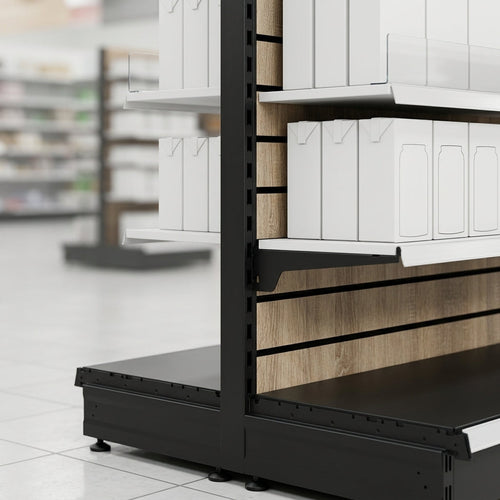 1.8m Wood Effect Gondola Display Bay | 370mm Base Shelf (view 2)