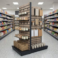 1.6m Wood Effect End Bay Display | 570mm Base Shelf