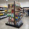 2.4m Wood Effect End Bay Display | 300mm Base Shelf
