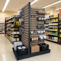 1.8m Wood Effect End Bay Display – 370mm Base Shelf