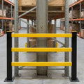 Column protection barrier 1,000mm steel posts with polypropylene rails