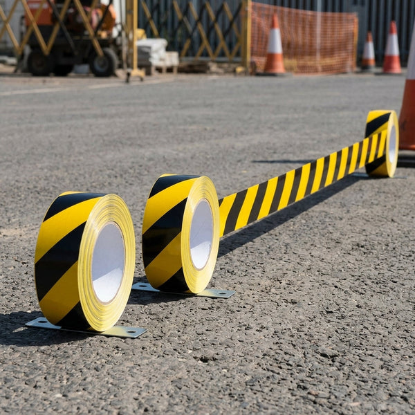 50mm x 25m Reflective Hazard Warning Tape – 2 Rolls