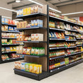 2.4m High Double-Sided Gondola Shelving Bay, Wood Effect