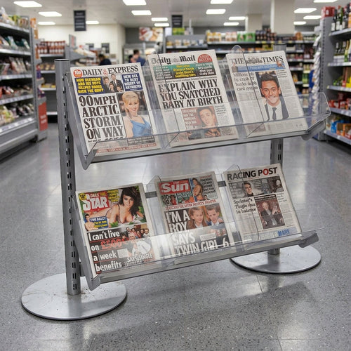 1000mm Standard Bay & Newspaper Shelves Merchandising System (view 2)