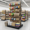 2.1m Wood Effect Wall Bay Display Unit with 370mm Base Shelf