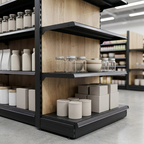 1.8m High Wood Effect Wall Bay Shelving – 370mm Base Shelf (view 2)