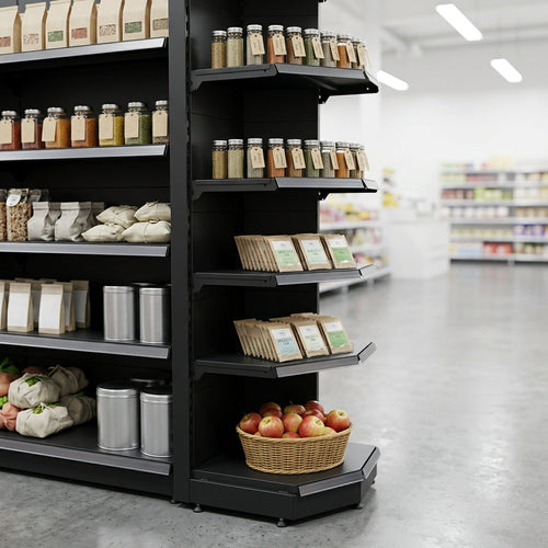 1.6m High Corner Shelving Bay with 370mm Base Shelf (view 2)