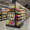 1.8m Wood Effect End Bay Display with 300mm Base Shelf