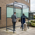 2m wide open smoking shelter, 1–6m lengths, aluminium