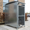 2m wide galvanised steel storage shelter, 1–5m lengths