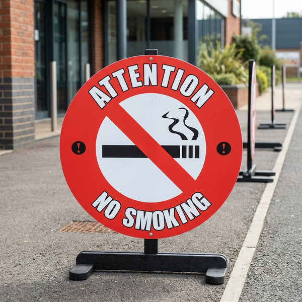 430mm floor sign – no smoking workplace safety message