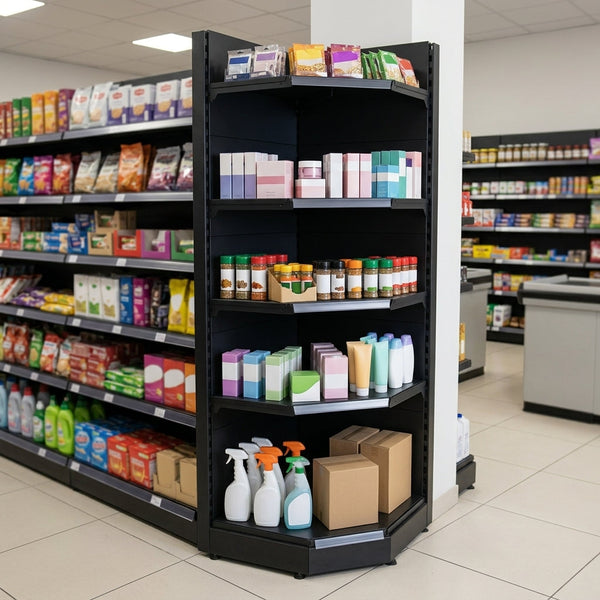 1.6m High Corner Shelving Bay with 370mm Base Shelf