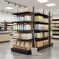 1.8m High Double-Sided Gondola Shelving Bay, 300mm Base Shelf