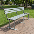 1800mm outdoor mild steel bench seat with back