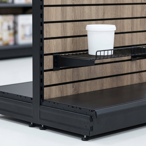 1.6m high wood-effect gondola display bay, 570mm base shelf (view 2)