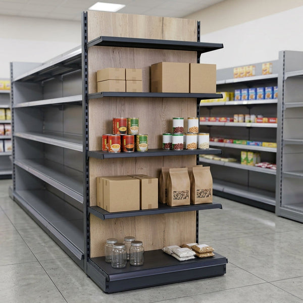 2.1m High Wood Effect Wall Bay Shelving – 570mm Base, Adjustable