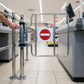 Automatic swing gate with push-button control for entrance access