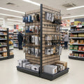 1.8m Wood Effect Double-Sided Gondola Display Bay