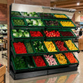 4-Tier Wall Produce Display Shelving Unit – 665–1250mm widths
