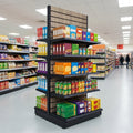 1.8m Wood Effect Double-Sided Gondola Display Bay, 570mm Base