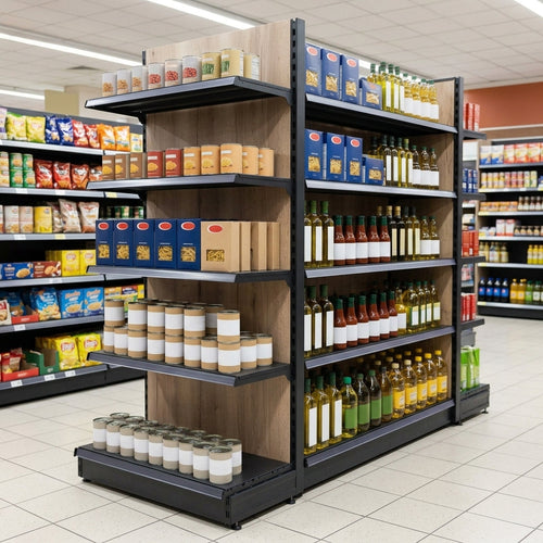 1.8m High Double-Sided Gondola Shelving Bay, 370mm Base