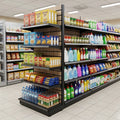 2.1m Wood Effect End Bay Display 470mm Shelf – 500–1000mm Width